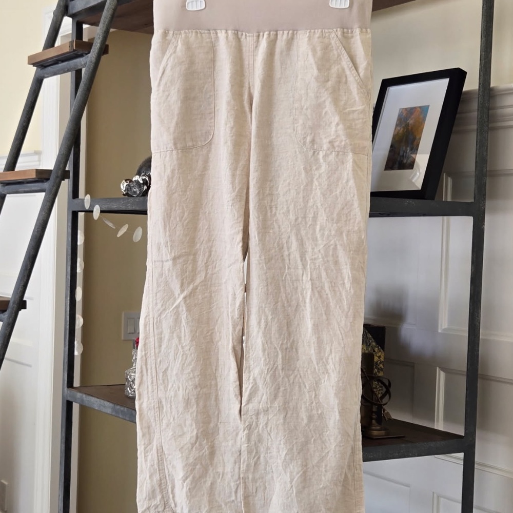 Allen Allen wide leg linen pants size M - Picture 2 of 10
